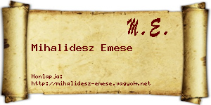 Mihalidesz Emese névjegykártya